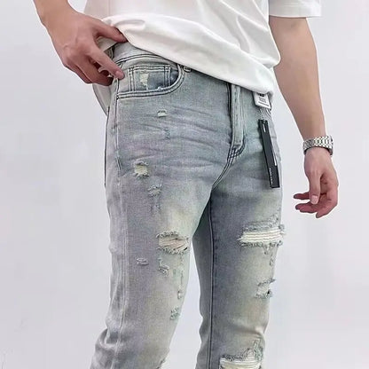 Men's Ripped Jeans Casual Stretch Denim Pants