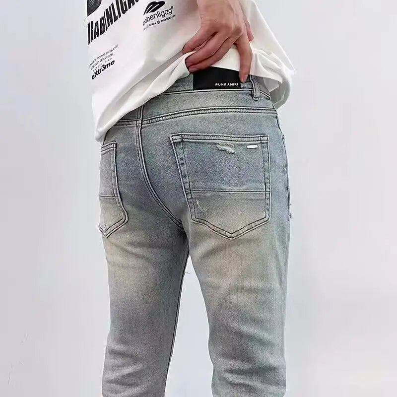 Men's Ripped Jeans Casual Stretch Denim Pants